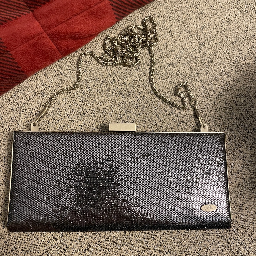 French Connection UK FCUK  vintage 2007 clutch wallet in dark gray shiny
